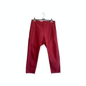 Nili Lotan Paris Drop Crotch Cropped Pants, ‎ Size 10, Red